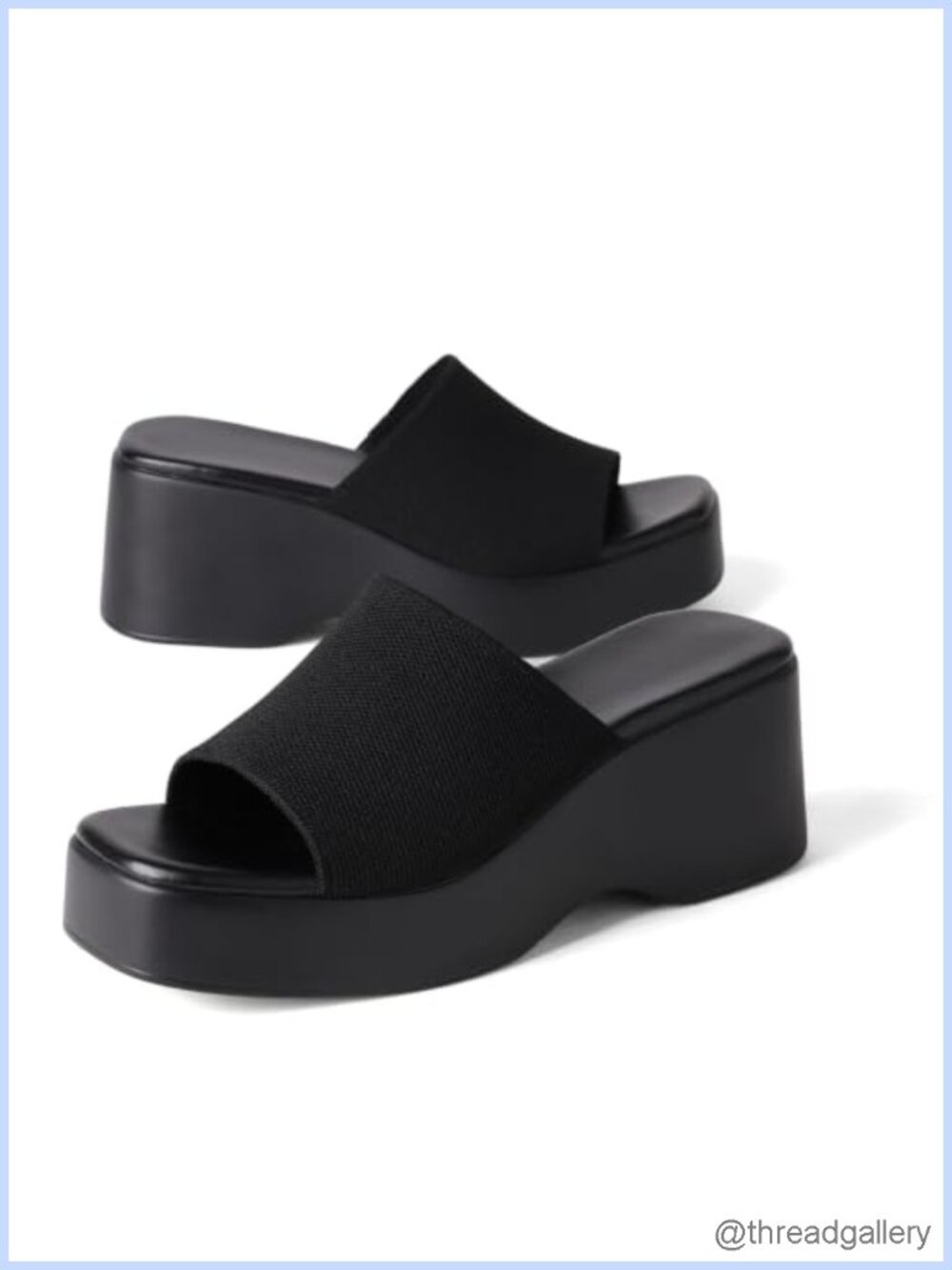 Women Platform Wedge Sandals Slip On Chunky Knit Summer